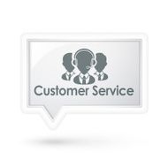 customer service with services icon on a speech bubble