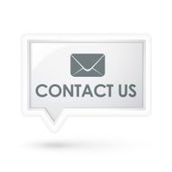 contact us words with mail icon on a speech bubble