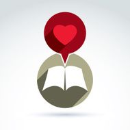 Love story concept Vector open book with blank sheets N2