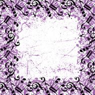 Vector colorful squared framing with black musical notes