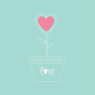 Heart flower in pot Pink and blue love card