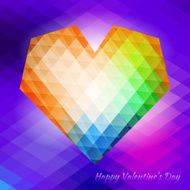 Polygonal heart on triangular background