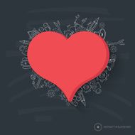 Heart design on blackboard background clean vector N2
