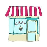 vector illustrated cute street cafe N3