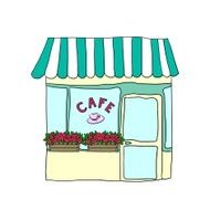 vector illustrated cute street cafe N4