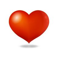 Big Red Heart On White Background