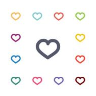 heart flat icons set N3