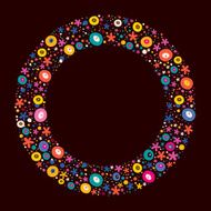 flowers nature circle frame background