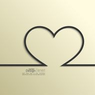 Ribbon in the form of heart with shadow N2