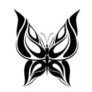Ornamented abstract silhouette butterfly N14