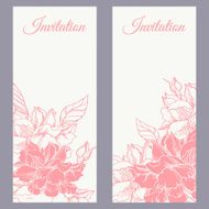 Elegant wedding invitation cards with rose flowers