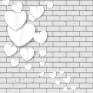 Valentines Day Paper Heart Backgroung Vector Illustration N5