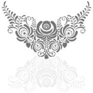 Ornate elegant vector floral frame in Gzhel style N2