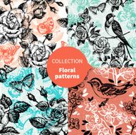 Seamless vector floral pattern set N2