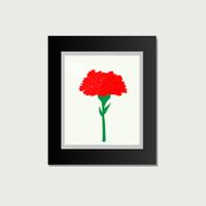 Carnation Picture on a Black Frame
