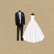 wedding dress and black men&#039;s suit N2