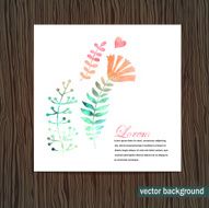 Card with watercolor floral motifs