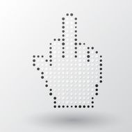 raised middle finger made ââup of black and white dots
