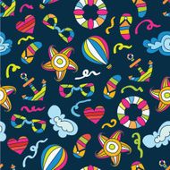 Summer sea holiday background Vector seamless pattern