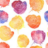 vector seamless pattern with watercolor roses