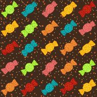 Colorful sweet candies Hand drawn illustration Seamless vector pattern