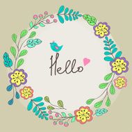 Cute floral circle ornament