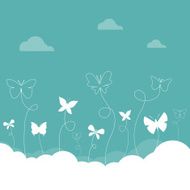 Group of butterflies flying in the sky