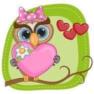 Owl girl with heart N2