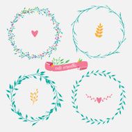 set of spring wreaths