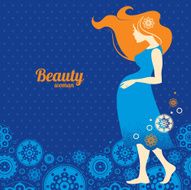 Background with silhouette of pregnant woman N2