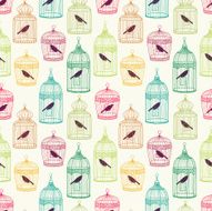 Birdcages seamless pattern N5