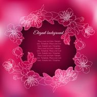 Elegant frame with branch of apricot flowers N2