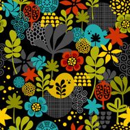 Seamless pattern with colorful birds N2
