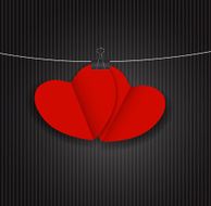 Valentines Day Paper Heart Backgroung Vector Illustration N7