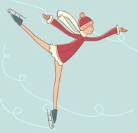 skating teenage girl on ice