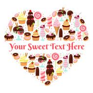 I Love Sweets heart shaped vector design