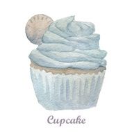 watercolor cupcake hand painted illustration N6