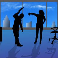 Vector Silhouette Of People N414