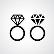 Diamond ring icon vector
