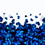 Blue hearts illustration isolated on white background