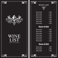 wine menu