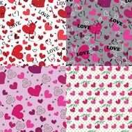 Set of love Seamless pattern or background with hearts N2