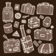 Vintage suitcases set Travel Vector illustration N2