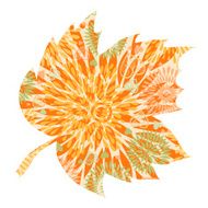 Autumn background in the form of a maple leaf