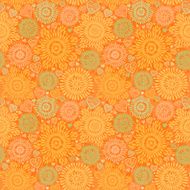 Seamless pattern with colorful flowers and hearts N3