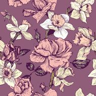 vintage vector seamless floral pattern N10