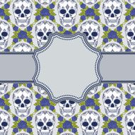 Vector vintage frame with skulls N16