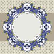 Vector vintage frame with skulls N17
