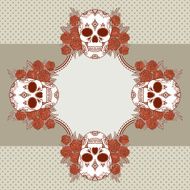 Vector vintage frame with skulls N18