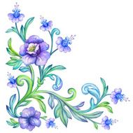 decorative floral corner design element